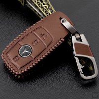 Cuero funda para llave de Mercedes-Benz M9 marrón