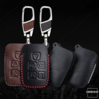 Leather key fob cover case fit for Land Rover, Jaguar LR2 remote key black/black