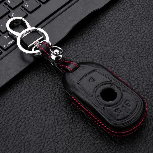 Leder Hartschalen Cover passend für Opel Schlüssel schwarz LEK48-OP16-1