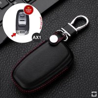Leather key fob cover case fit for Audi AX1 remote key black