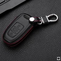 Coque de protection en cuir pour voiture Audi clé télécommande AX1 noir