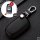 Premium Leder Schlüsselhülle / Schutzhülle (LEK48) passend für Audi Schlüssel inkl. Karabiner - schwarz