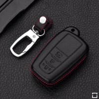 Leder Hartschalen Cover passend für Toyota Schlüssel schwarz LEK48-T6-1