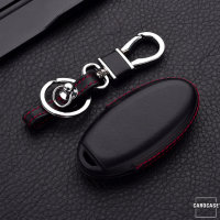 Leder Hartschalen Cover passend für Nissan Schlüssel schwarz LEK48-N7-1