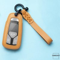 Cuero funda para llave de Audi AX6 marrón