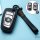 Leder Schlüssel Cover inkl. Lederband & Karabiner passend für BMW Schlüssel schwarz LEK53-B4-1