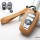 Leder Schlüssel Cover inkl. Lederband & Karabiner passend für BMW Schlüssel braun LEK53-B4-2