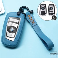 Cover Guscio / Copri-chiave Pelle compatibile con BMW B4, B5 blu