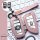 Leder Schlüssel Cover inkl. Lederband & Karabiner passend für BMW Schlüssel rosa LEK53-B4-10