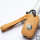 Coque de clé de voiture en cuir (LEK53) compatible avec Volkswagen, Skoda, Seat clés incl. porte-clés et bracelet en cuir - noir