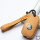Premium Leder Schlüsselhülle / Schutzhülle (LEK53) passend für Volkswagen, Skoda, Seat Schlüssel inkl. Karabiner + Lederband - braun