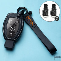 Leather key fob cover case fit for Mercedes-Benz M6, M7 remote key black