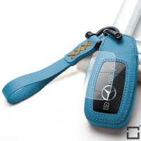 Cuero funda para llave de Mercedes-Benz M9 azul