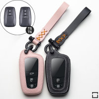 Leather key fob cover case fit for Toyota T5, T6 remote key black