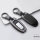 Cover Guscio / Copri-chiave Alluminio, Pelle compatibile con Audi AX7 antracite/nero