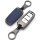 Aluminium, Leder Schlüssel Cover passend für Volkswagen Schlüssel anthrazit/blau HEK15-V6-32