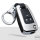Aluminum, Leather key fob cover case fit for Opel OP6, OP7, OP8, OP5 remote key chrome/black