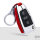 Aluminum, Alcantara/leather key fob cover case fit for Audi AX3 remote key chrome/red