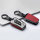Aluminium, Leder Schlüssel Cover passend für Toyota Schlüssel anthrazit/rot HEK15-T1-31