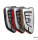Aluminum, Alcantara/leather key fob cover case fit for BMW B6, B7 remote key chrome/black