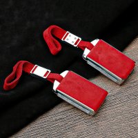 Aluminium, Alcantara Schlüssel Cover passend für Volvo Schlüssel chrom/rot HEK31-VL3-47