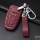 KROKO Leder Schlüssel Cover passend für Ford Schlüssel weinrot LEK44-F8
