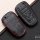 KROKO Leder Schlüssel Cover passend für Ford Schlüssel schwarz/schwarz LEK44-F9