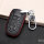 Leather key fob cover case fit for Ford F9 remote key black/red