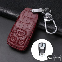 Leather key fob cover case fit for Audi AX6 remote key...
