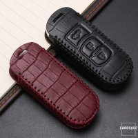 KROKO Leder Schlüssel Cover passend für Mazda Schlüssel schwarz/schwarz LEK44-MZ1