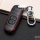 KROKO Leder Schlüssel Cover passend für Mazda Schlüssel schwarz/rot LEK44-MZ1