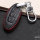 KROKO Leder Schlüssel Cover passend für Nissan Schlüssel schwarz/rot LEK44-N5