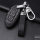 KROKO Leder Schlüssel Cover passend für Nissan Schlüssel schwarz/schwarz LEK44-N6
