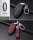 KROKO Leder Schlüssel Cover passend für Nissan Schlüssel weinrot LEK44-N6