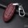 Leather key fob cover case fit for Nissan N8 remote key wine red
