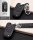 Leather key fob cover case fit for Honda H10 remote key black/black