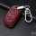 Leather key fob cover case fit for Hyundai D2 remote key wine red