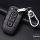 Leather key fob cover case fit for Hyundai D3 remote key black/black