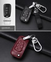 KROKO Leder Schlüssel Cover passend für Hyundai Schlüssel weinrot LEK44-D5