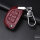 Leather key fob cover case fit for Hyundai D6 remote key wine red