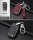 KROKO Leder Schlüssel Cover passend für Hyundai Schlüssel schwarz/schwarz LEK44-D8