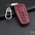 Leather key fob cover case fit for Toyota T6 remote key wine red