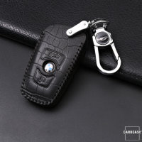 Cuero funda para llave de BMW B4 negro/negro