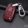 Leather key fob cover case fit for Opel OP5 remote key wine red
