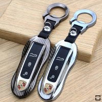 Aluminum-zinc, TPU key fob cover case fit for Porsche PE2 remote key anthracite