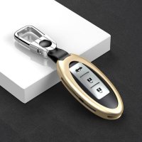 Aluminum key fob cover case fit for Nissan N5, N6, N7, N8, N9 remote key gold