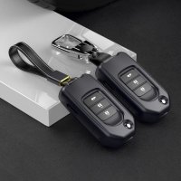 Aluminum key fob cover case fit for Honda H9, H10 remote key silver