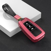 Aluminum key fob cover case fit for Toyota T5, T6 remote key red