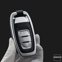 Coque de protection en Aluminium pour voiture Audi clé télécommande AX4 argent