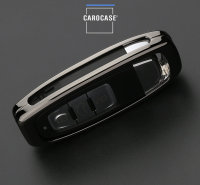 Alu Hartschalen Schlüssel Cover passend für Audi Autoschlüssel silber HEK13-AX4-15